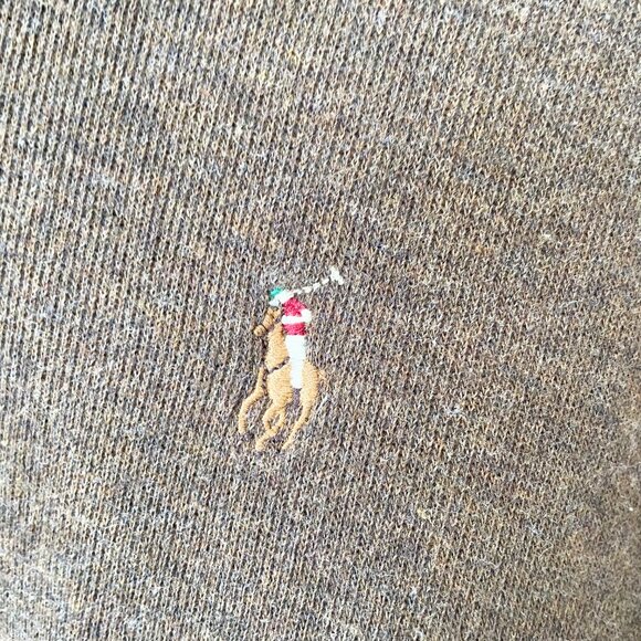 Polo Ralph Lauren Brown Quarter Zip Pullover Sweater Estate Rib Pony, Size Large - Picture 4 of 10